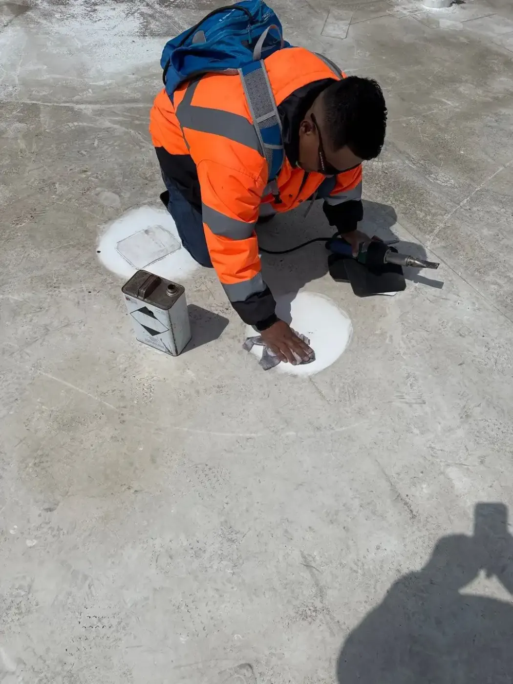 Commercial roof inspection documented in Bedford